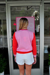 Long Sleeve Knit Sweater- Pink