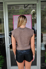Quentin Cable Knit Top - Brown