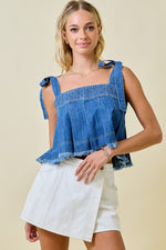 Winning Team Top- Washed Denim
