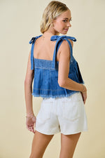 Winning Team Top- Washed Denim
