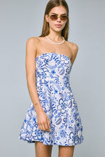 You Do Blue Dress- Blue Petal Print
