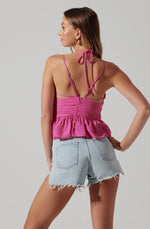 Minka Peplum Top - Pink