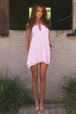 Freya Flowy Halter Mini Dress- Petal