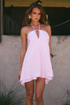 Freya Flowy Halter Mini Dress- Petal