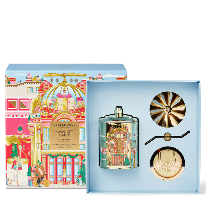 Candle with Spinning Carousel Gift Set