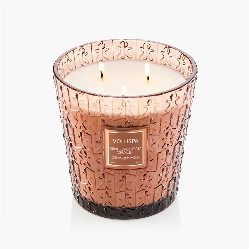Gingerbread Chalet 3 Wick Hearth Candle