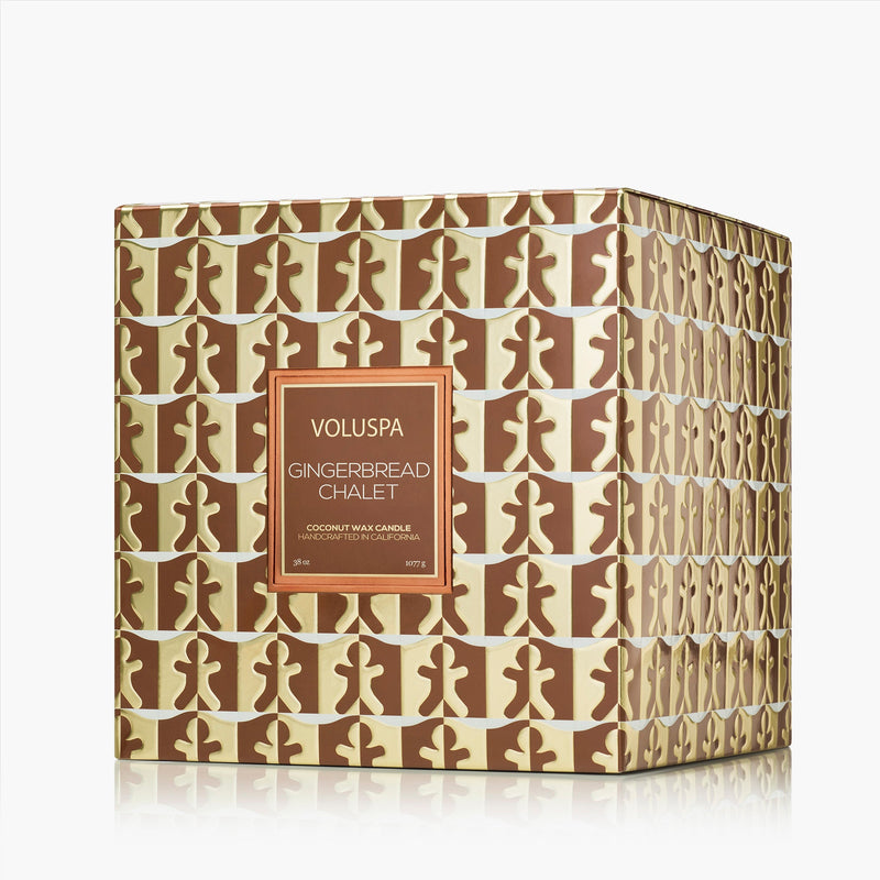 Gingerbread Chalet 3 Wick Hearth Candle