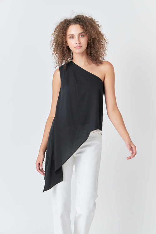 One Should Waterfall Top- Black