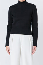 Zip Down Sweater- Black