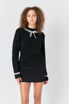 Boucle Knit Sweater- Black