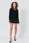 Boucle Knit Sweater- Black