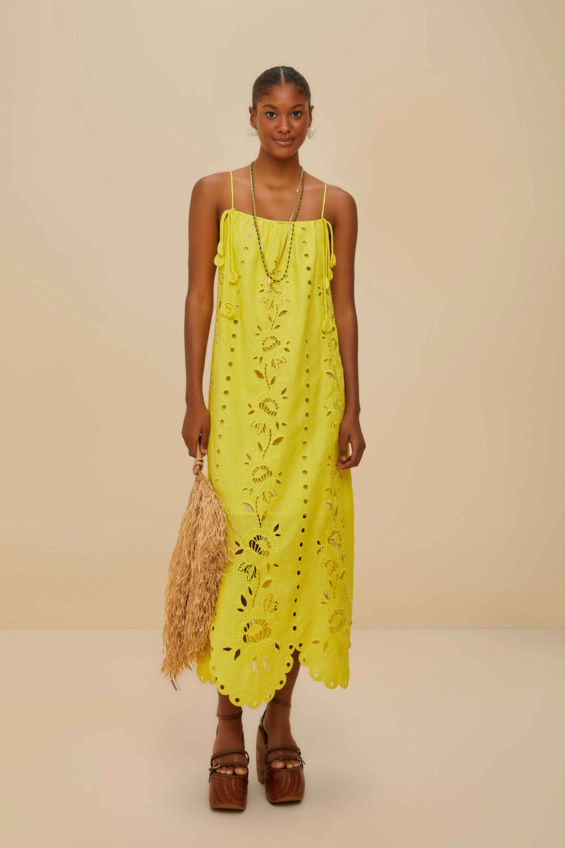 Yellow Richelieu Sleeveless Maxi Dress