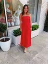 Lady In Red Linen Dress