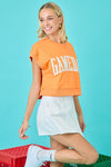 Gameday Boxy Top- Tangerine/White