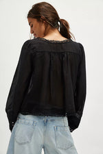 Forevermore Long Sleeve Top- Black