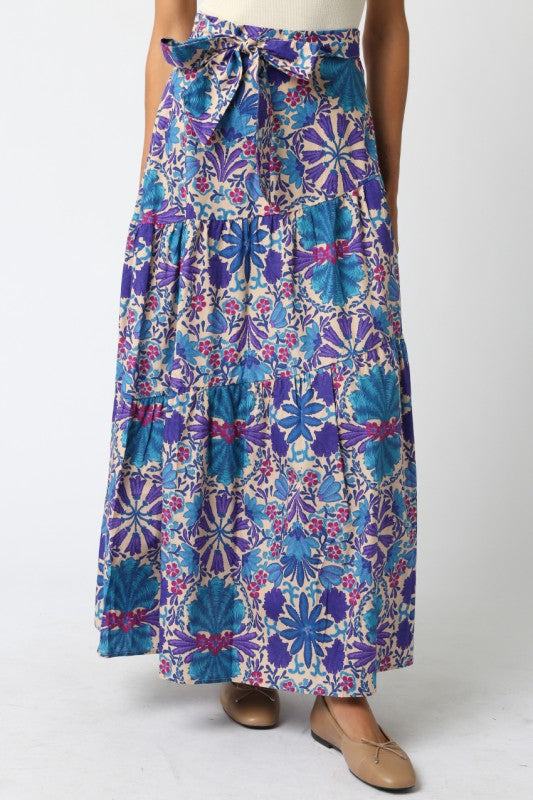 Check It Out Skirt- Cream Purple