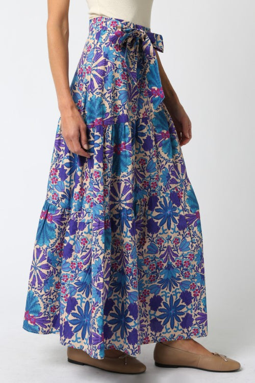 Check It Out Skirt- Cream Purple