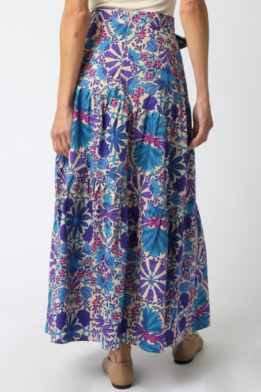 Check It Out Skirt- Cream Purple