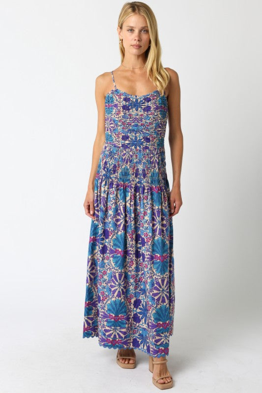 Check It Out Dress- Cream Purple