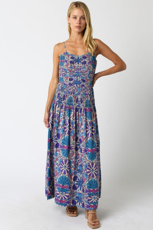Check It Out Dress- Cream Purple