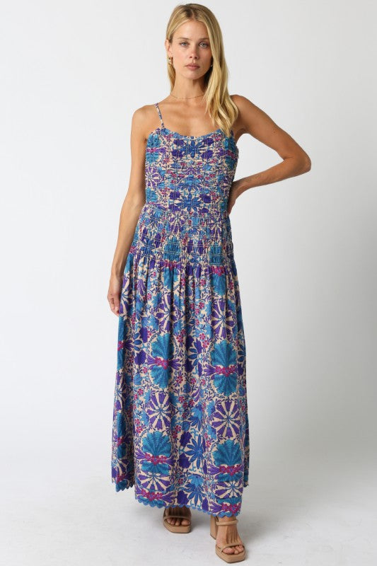 Check It Out Dress- Cream Purple