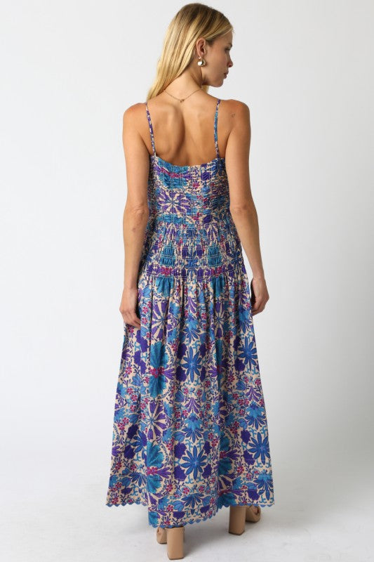 Check It Out Dress- Cream Purple