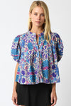 Check It Out Top- Cream Purple