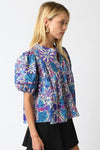 Check It Out Top- Cream Purple