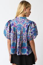 Check It Out Top- Cream Purple