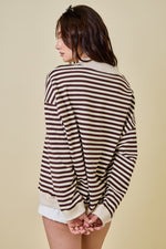 Mock Neck- Chocolate/Ivory