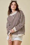 Mock Neck- Chocolate/Ivory