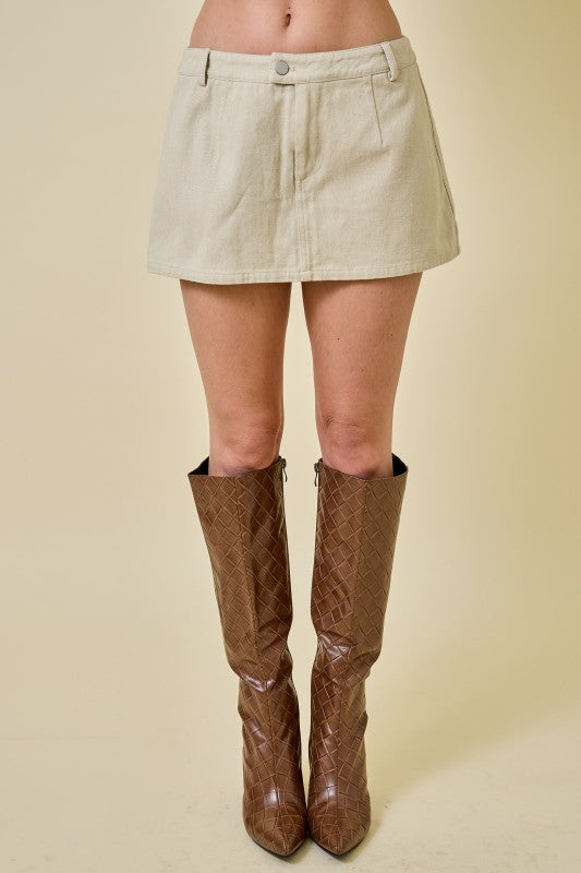 First Of Many Skort- Ecru