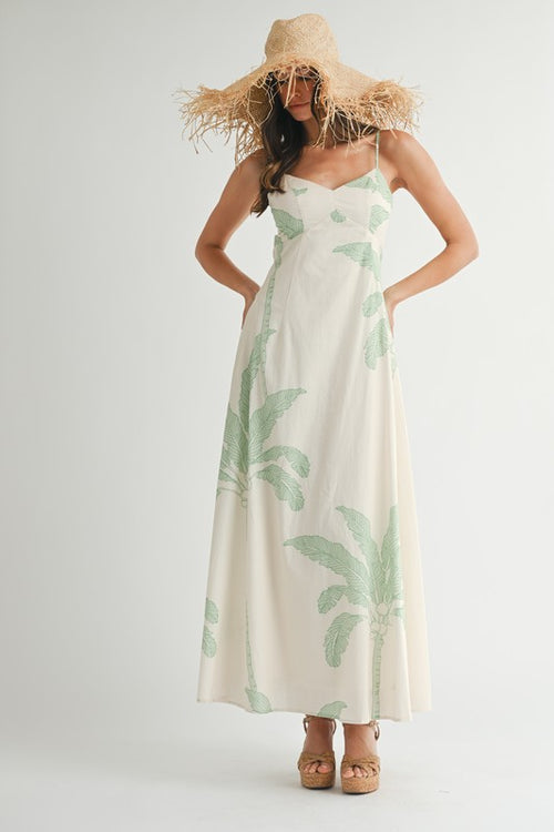 Palm Tree Dress- Green