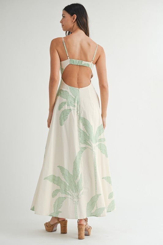 Palm Tree Dress- Green