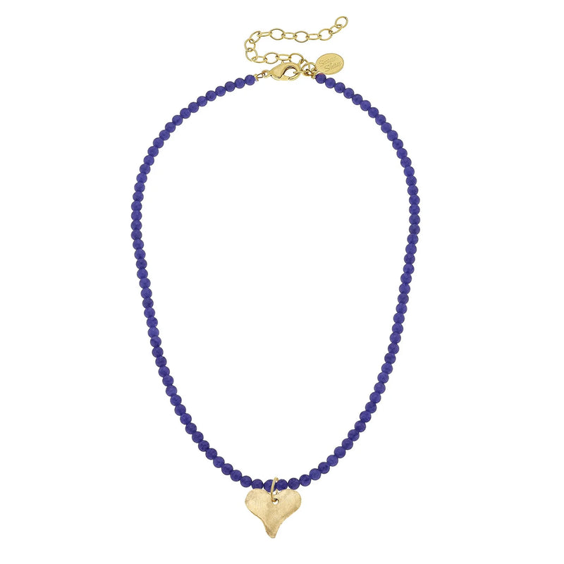 Handcast Gold Heart- Blue Lapis