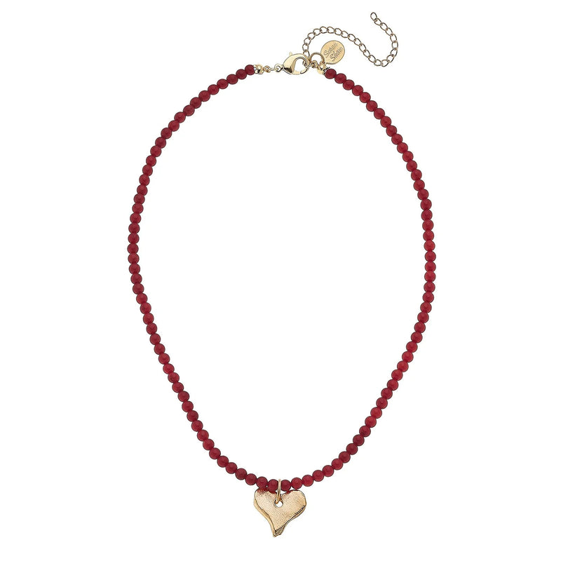 Handcast Gold Heart- Red