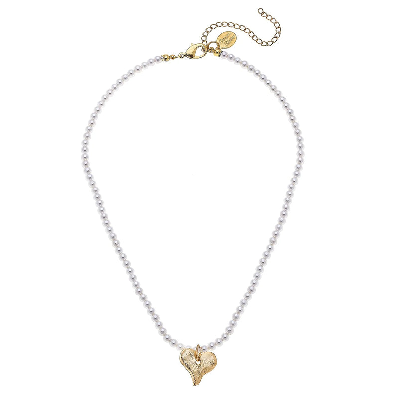 Handcast Gold Heart- Freshwater Pearl