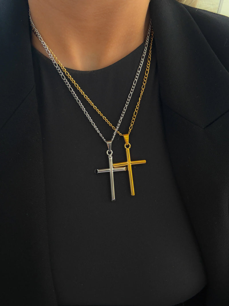 Large Cross Necklace- Gold