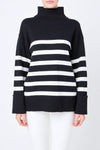 Business Casual Sweater- Black -White