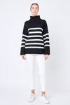 Business Casual Sweater- Black -White