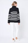 Business Casual Sweater- Black -White