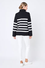 Business Casual Sweater- Black -White