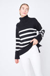 Business Casual Sweater- Black -White