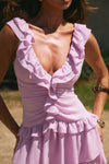 Kaycey Sleeveless Ruffle Mini Dress- Petal