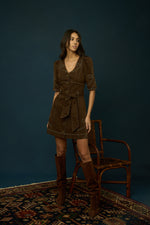 Ines Denim Dress- Espresso