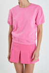 French Terry Puff Sleeve Sweatshirt - Pink