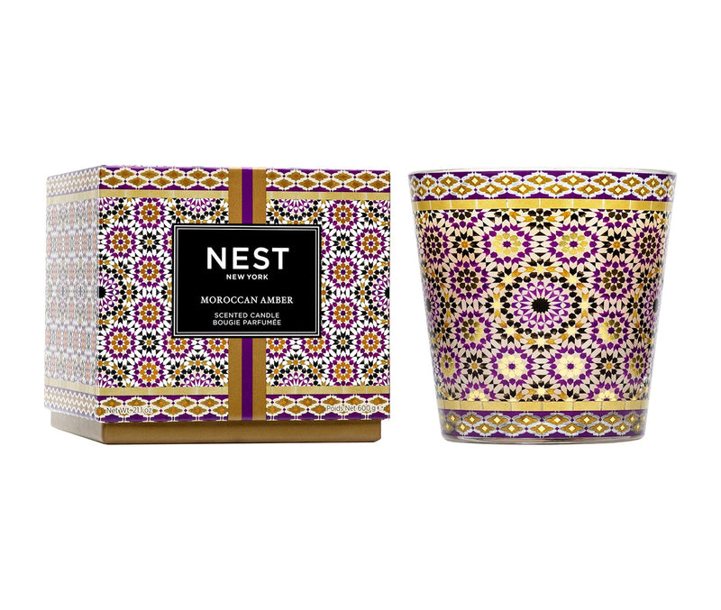 Moroccan Amber Decorative 3 Wick Candle