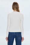 Bailey Long Sleeve Crewneck Top- Ivory