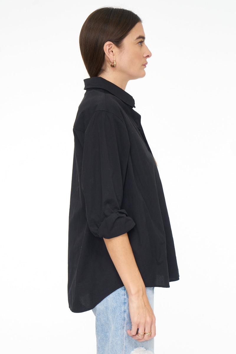 Sloane Oversized Button Down Shirt - Noir