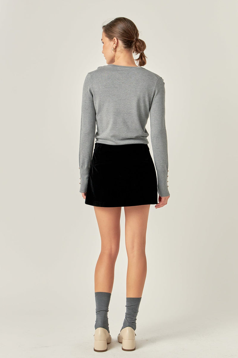 Velvet Low Rise Skort- Black